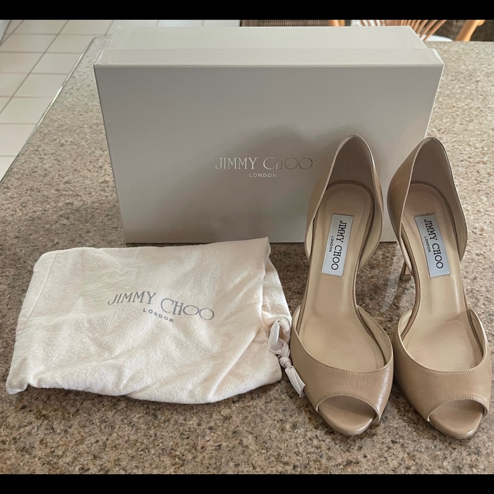 Jimmy Choo 247 Logan heels nude
